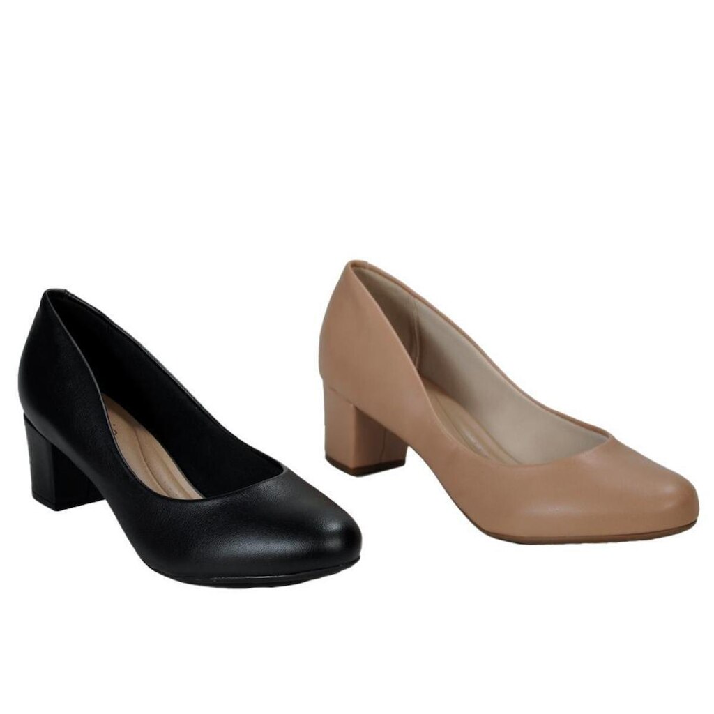 SAPATO BEIRA RIO CLASSICO UNIFORME PRETO OU NUDE 4777409