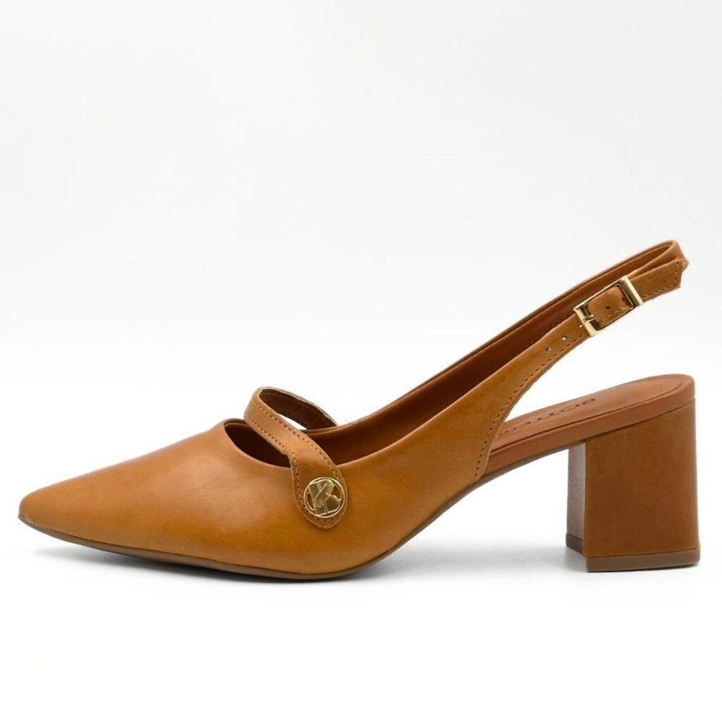 Sapato Bottero Slingback Bico Fino Salto Bloco Feminino