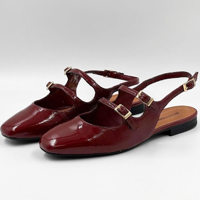 Sapato Bottero Slingback Verniz Salto Baixo Feminino
