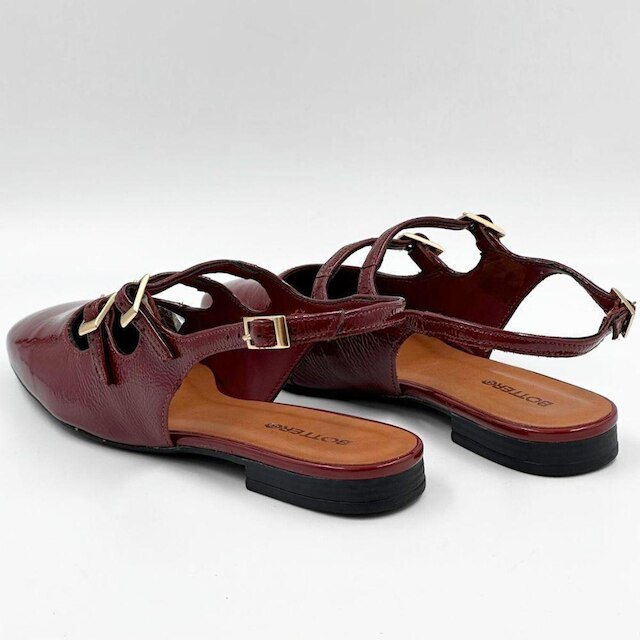 Sapato Bottero Slingback Verniz Salto Baixo Feminino