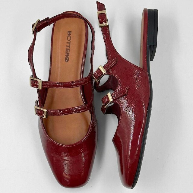 Sapato Bottero Slingback Verniz Salto Baixo Feminino