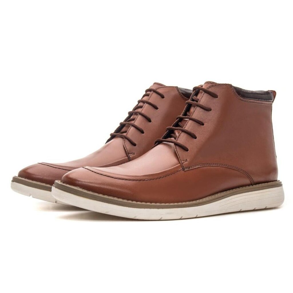 Sapato Casual Bota Cano Medio Esporte Fino Oxford Derby Em Couro Fechamento Cadarço Macio Leve