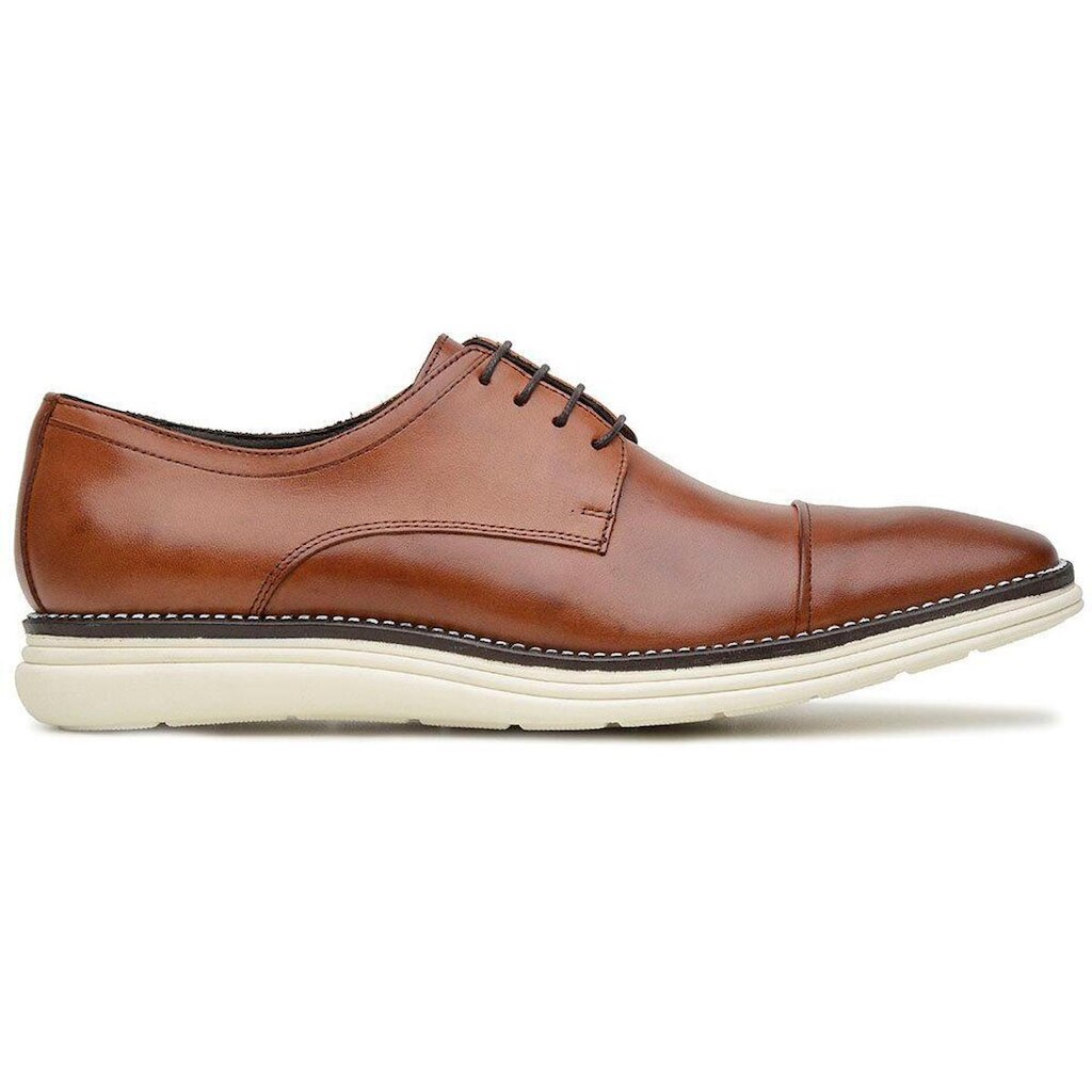 Sapato Casual Caramelo Em Couro 051541