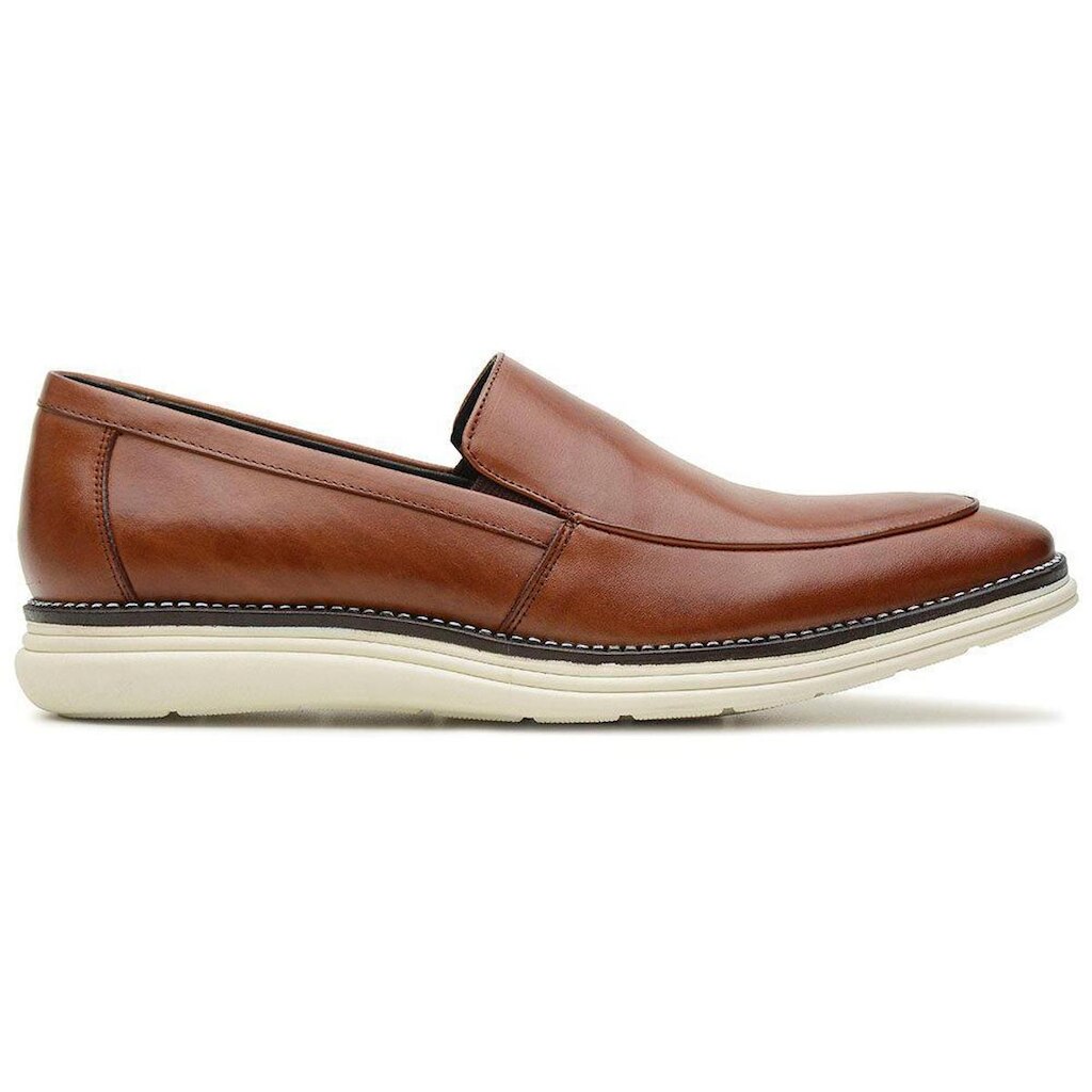 Sapato Casual Caramelo Em Couro 18854