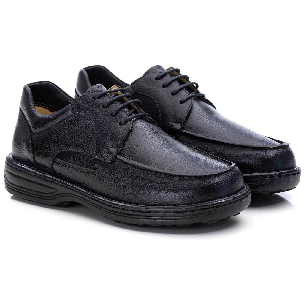 Sapato Casual Conforto Couro Preto - RT8002FLOPTO