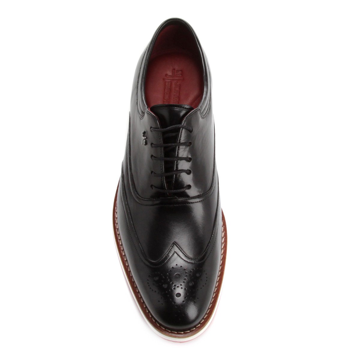 Sapato Casual Couro Jorge Bischoff Brogue Masculino - Preto | Zattini