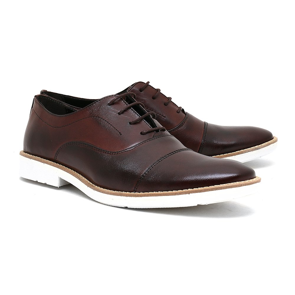 Sapato Casual Couro Milano Oxford Masculino - Marrom | Zattini