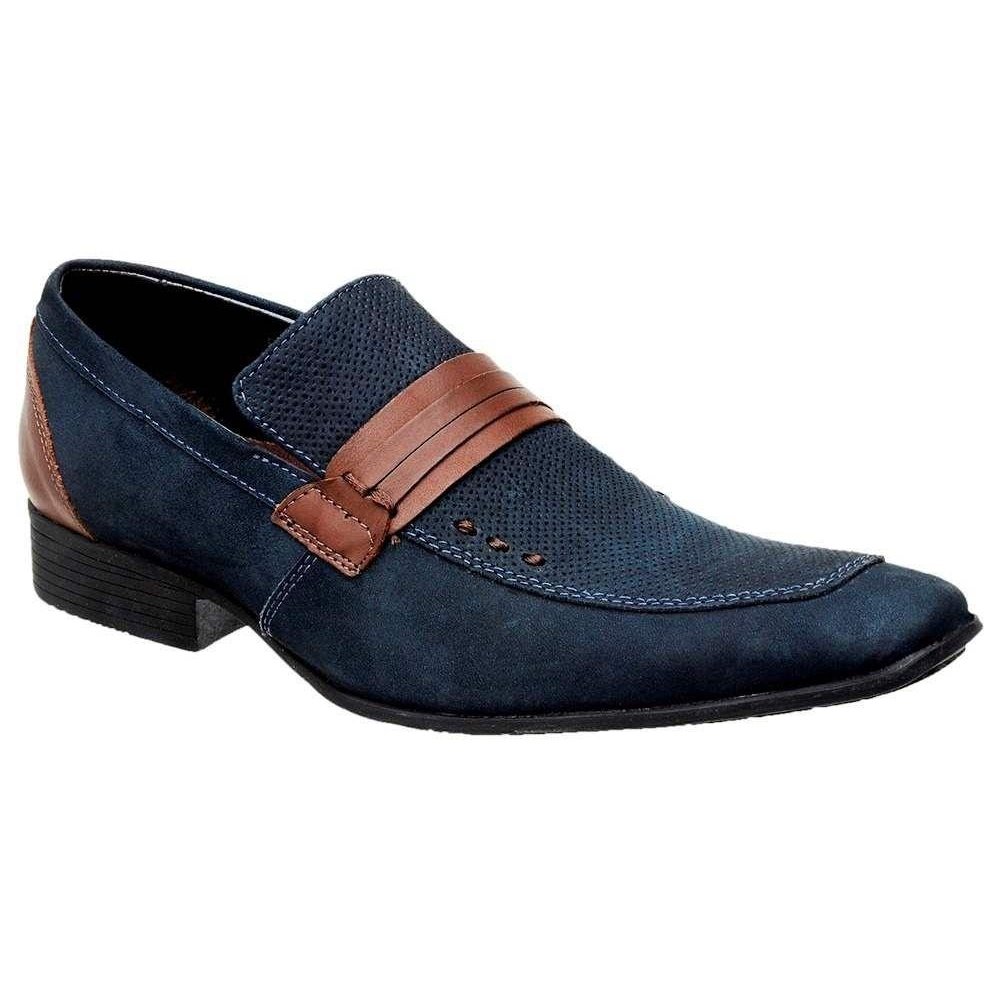 Azul Casual Sapato Sapato Couro Azul Bigioni Bigioni Casual Couro Nobuck Nobuck qTwftxa4
