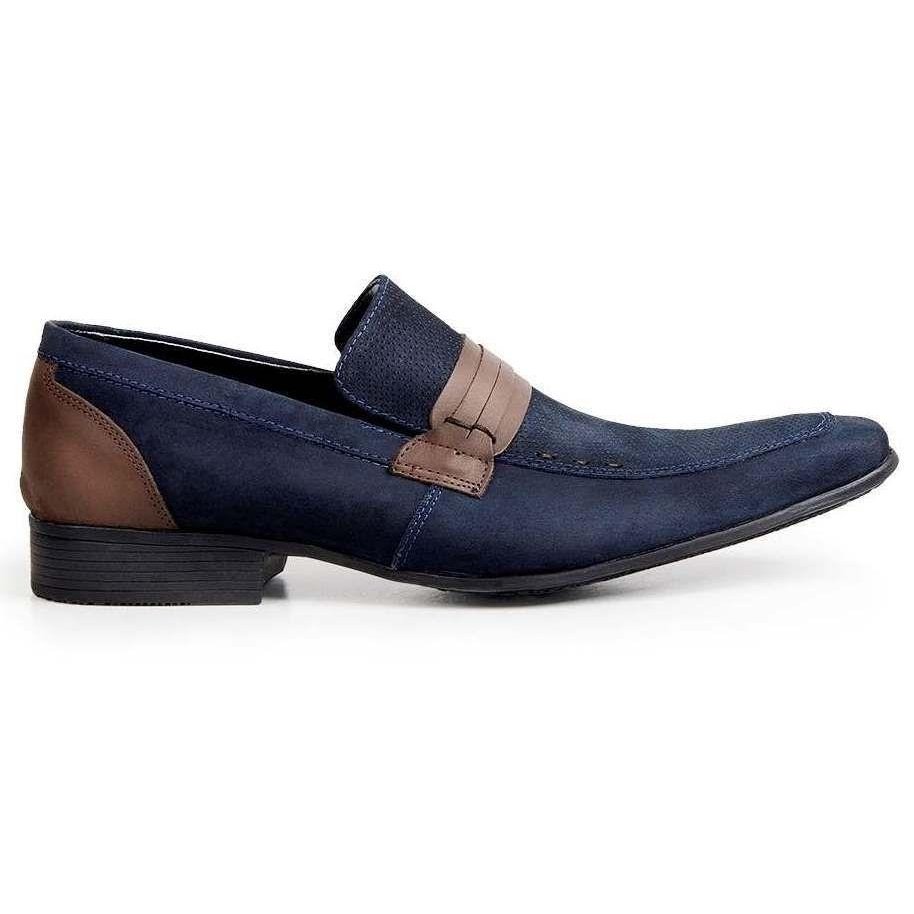 Azul Casual Sapato Sapato Couro Azul Bigioni Bigioni Casual Couro Nobuck Nobuck qTwftxa4