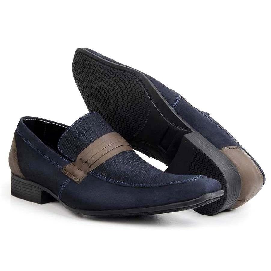 Azul Casual Sapato Sapato Couro Azul Bigioni Bigioni Casual Couro Nobuck Nobuck qTwftxa4