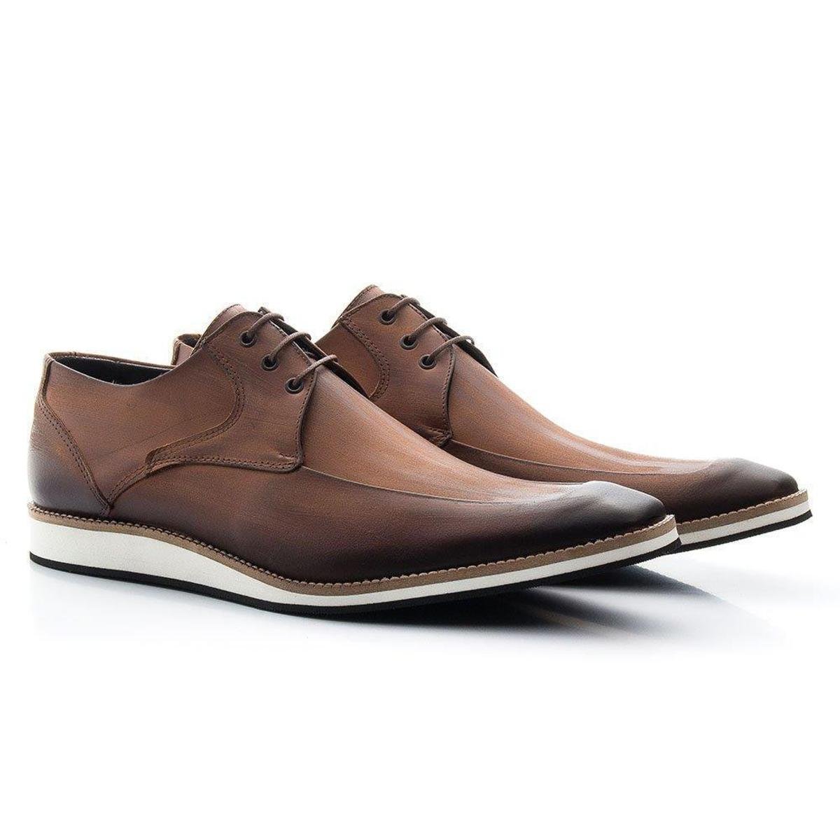 Sapato Casual Derby Couro Estonado Masculino Menor preço em Sapato Casual Derby Couro Estonado Masculino