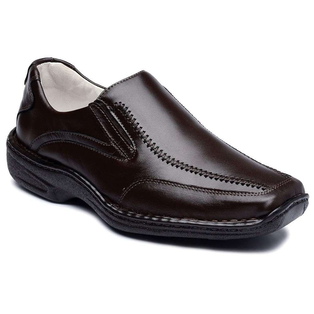 Sapato Casual Masculino Couro de Carneiro Confort Ranster - Café | Zattini