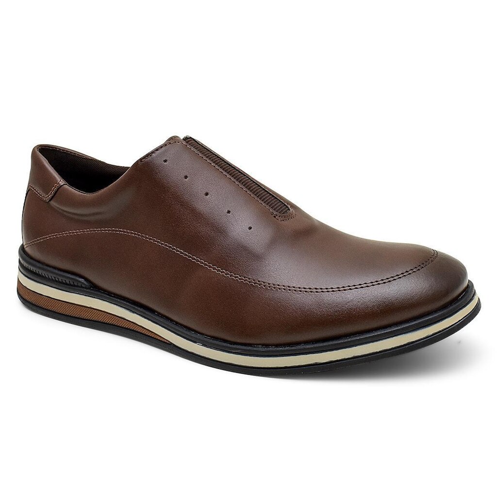 Sapato Casual Masculino Couro Sintético Confortável Slip On