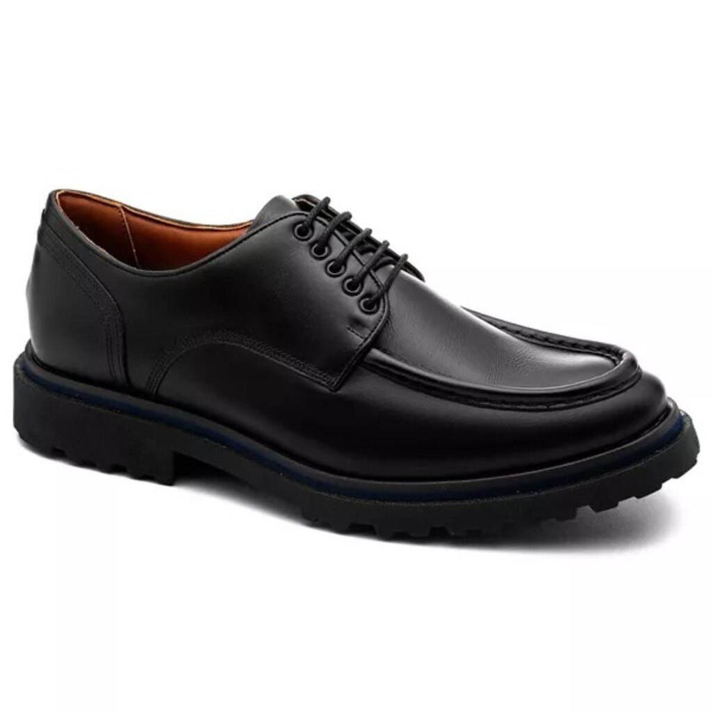 Sapato Casual Masculino Derby Oxford Tratorado Couro de Luxo
