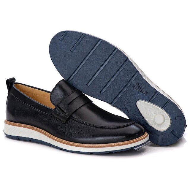 Sapato Casual Masculino Iate Slip On Elite Couro Premium