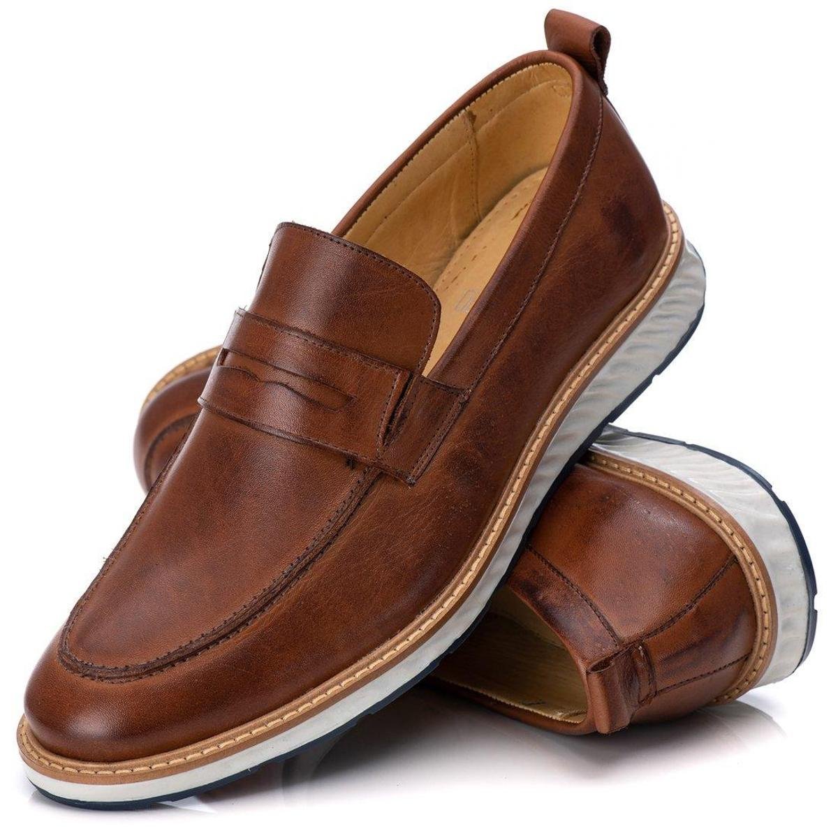 Sapato Casual Masculino Iate Slip On Elite Couro Premium Menor preço em Sapato Casual Masculino Iate Slip On Elite Couro Premium