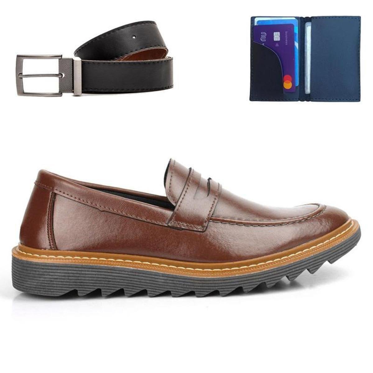 Sapato Casual Masculino Mocassim Loafer Sola Tratorada + Carteira E Cinto 2022 é ruim? Sapato Casual Masculino Mocassim Loafer Sola Tratorada + Carteira E Cinto 2022 é boa?