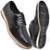 Sapato Casual Masculino Oxford Derby Confortável Social Couro Sintético - Preto