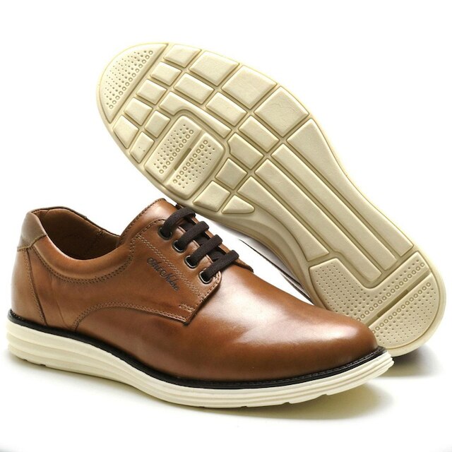 Sapato Casual Masculino Preto 100% Couro - Ref. 3205