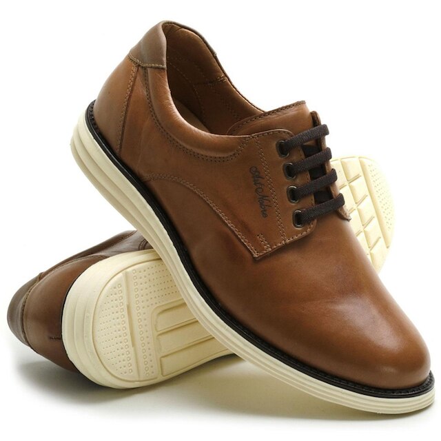 Sapato Casual Masculino Preto 100% Couro - Ref. 3205