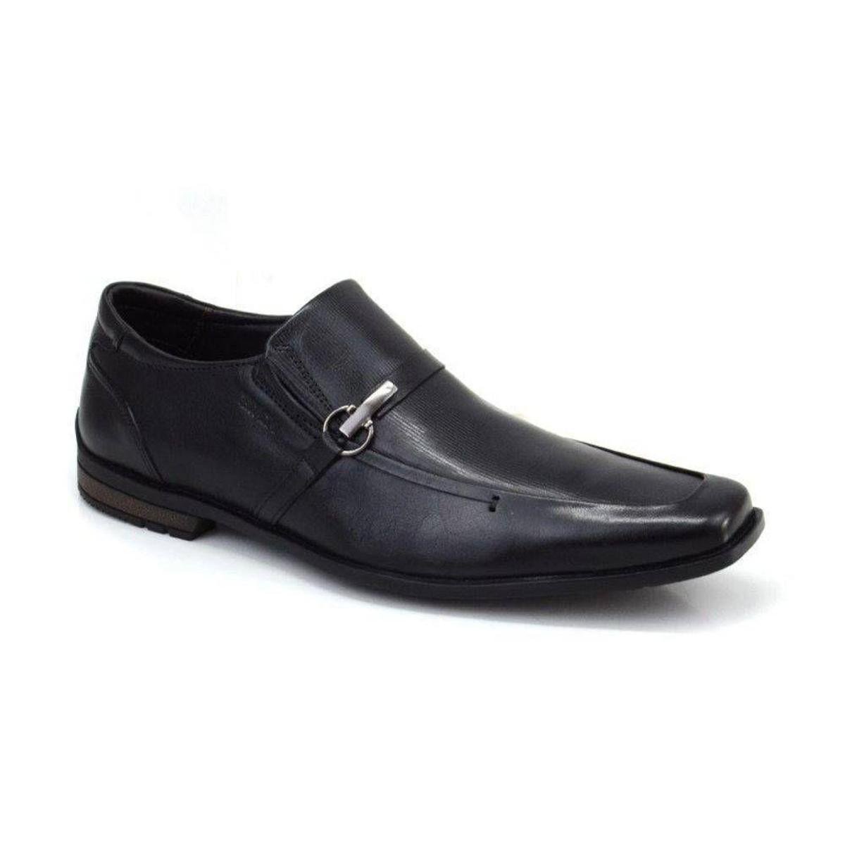 Sapato Casual Masculino Social Couro Ferracini 3283 - Preto Menor preço em Sapato Casual Masculino Social Couro Ferracini 3283 - Preto