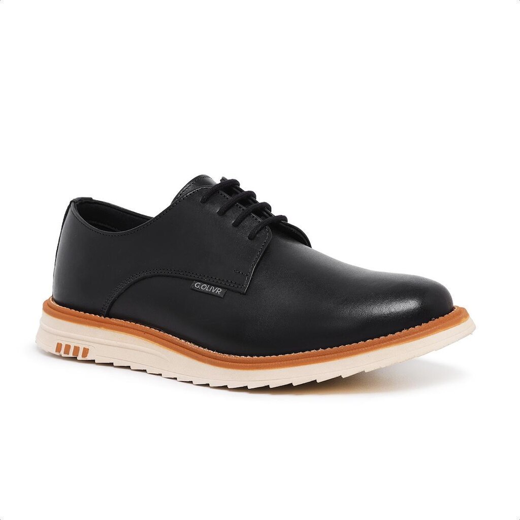 Sapato Casual Masculino Sola Tratorada em Couro
