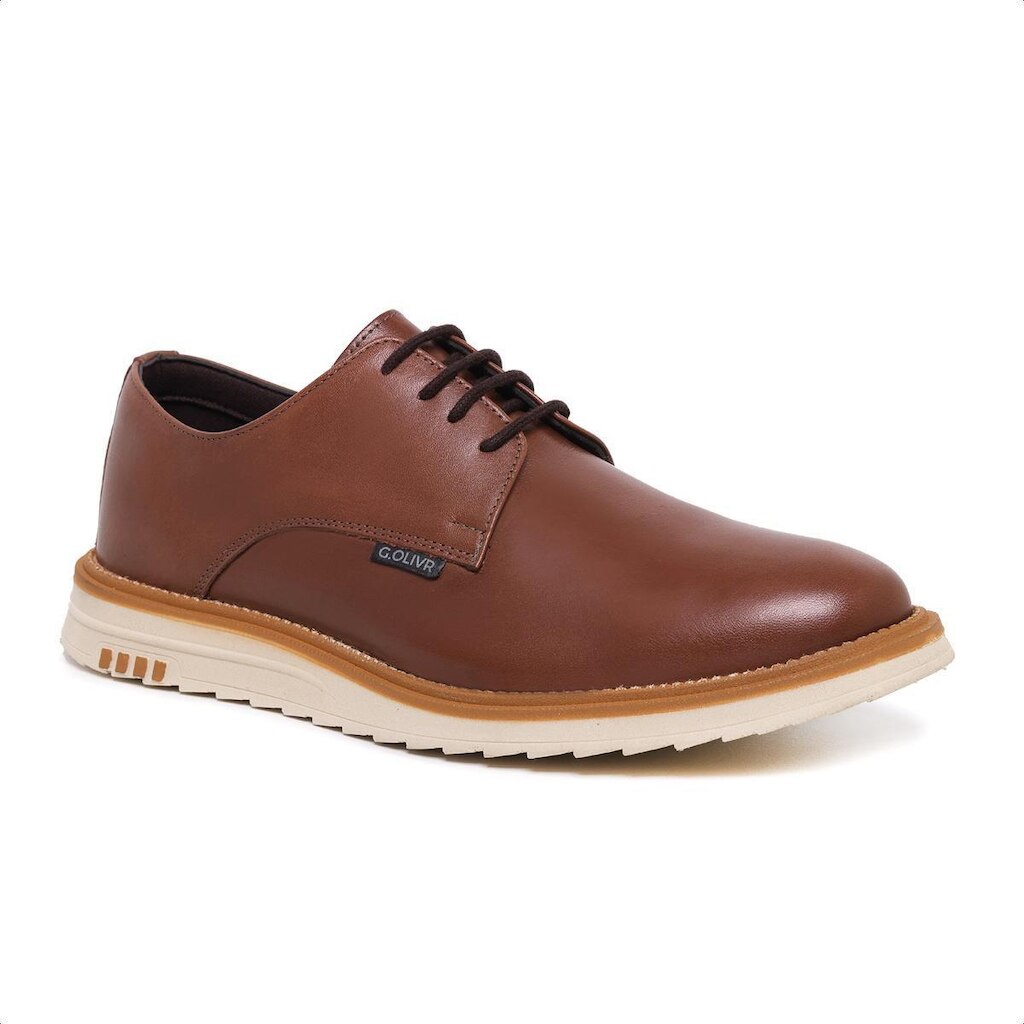 Sapato Casual Masculino Sola Tratorada em Couro