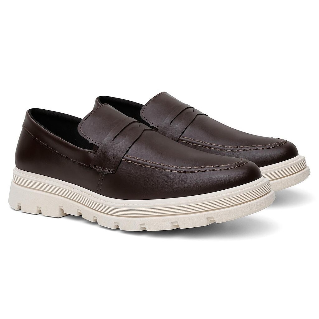 Sapato Casual Mocassim Masculino Loafer Tratorado Comfort Premium