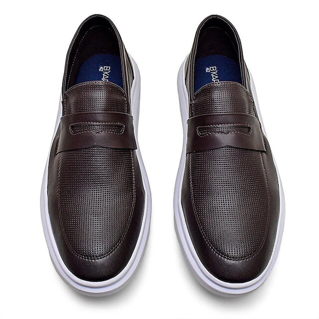 Sapato Casual Mocassim Moderno Confortável Café