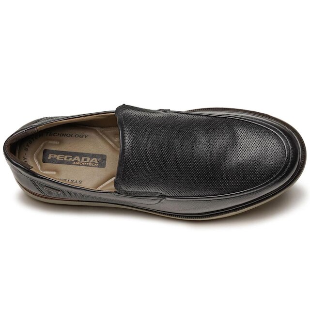 Sapato Casual Pegada Masculino em Couro Preto 127602-01