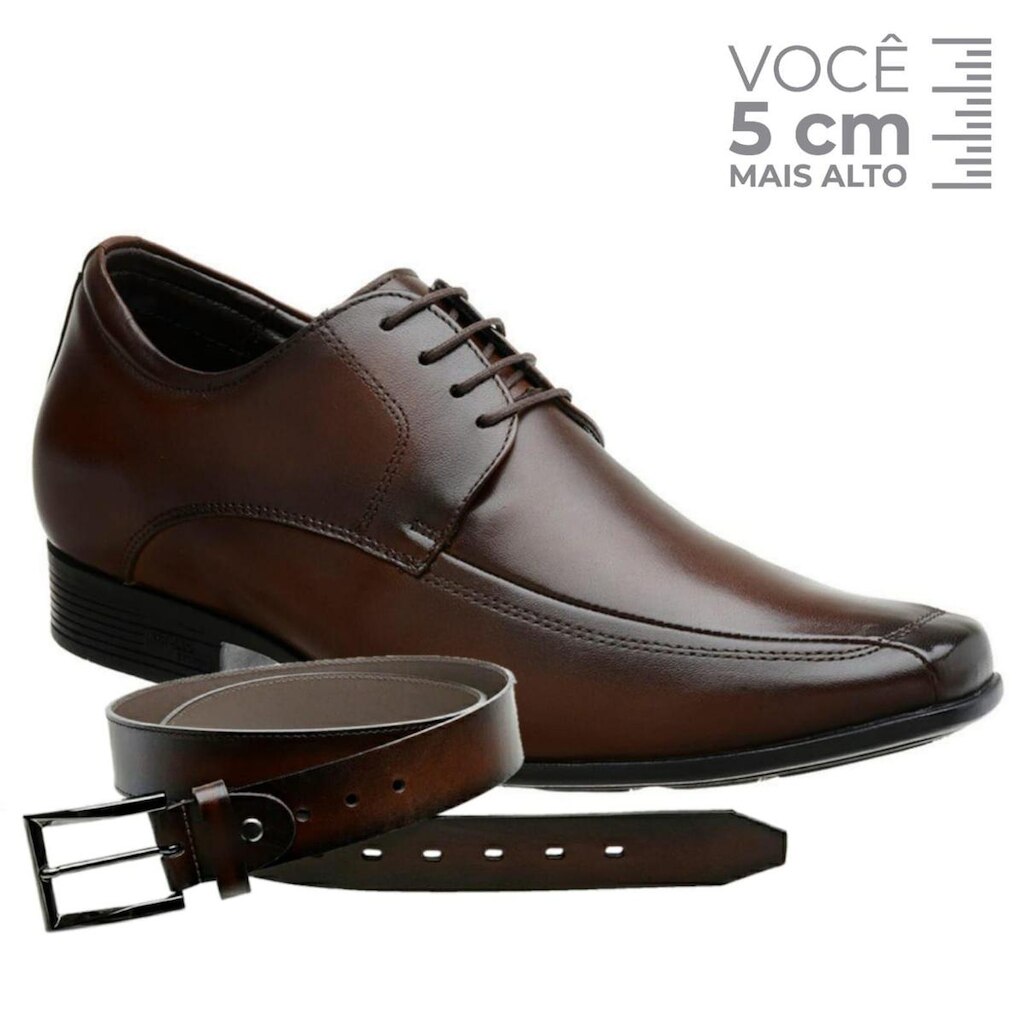 Sapato Com Salto Interno Jota Pe Marrom + Cinto 71353