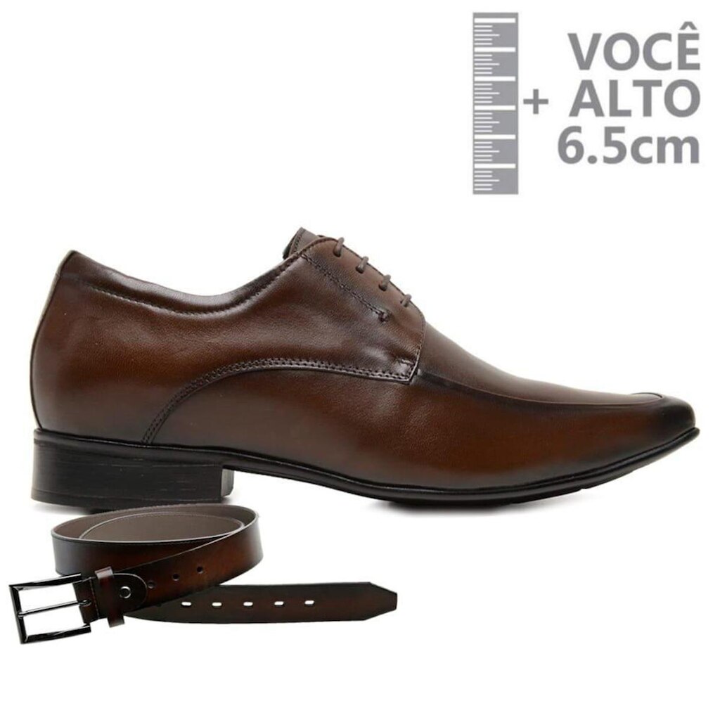 Sapato Com Salto Interno Jota Pe Marrom + Cinto 82403