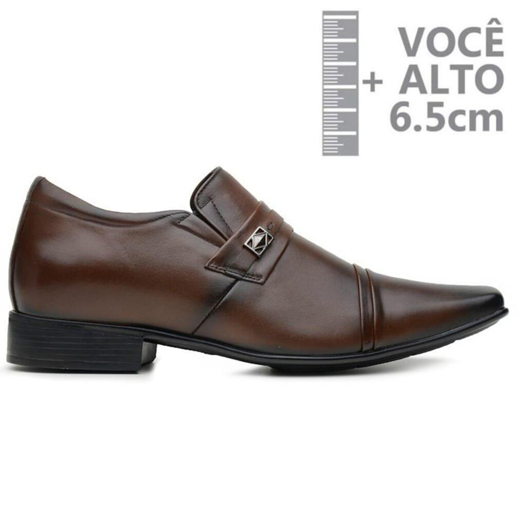 Sapato Com Salto Interno Jota Pe Marrom Couro 82402