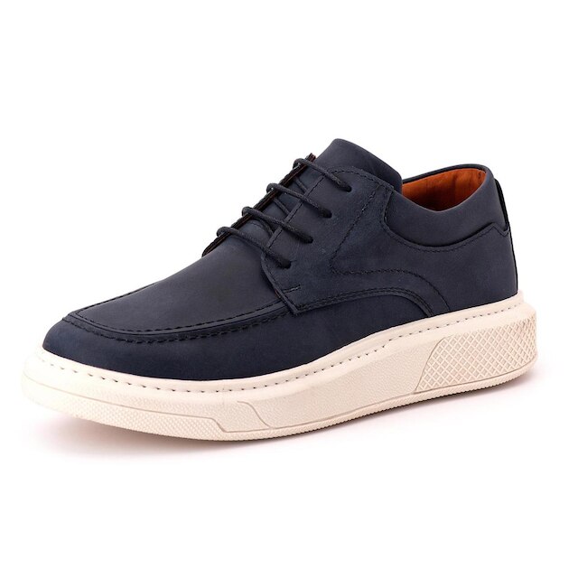 Sapato Comfort Ranster Masculino em Couro Rústico Azul