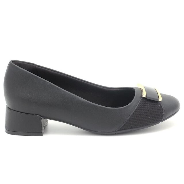 Sapato Comfortflex Salto Bloco Fivela Joanete Feminino 2395403