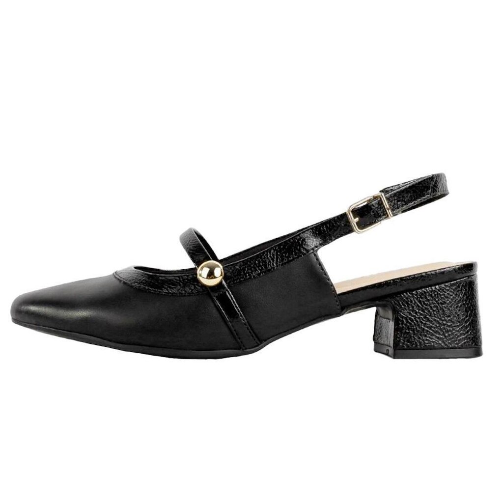 Sapato Comfortflex Slingback Fivela Bico Fino