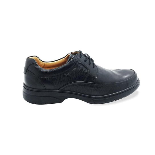 Sapato Confort Gel em Couro Vitrine dos Pés Masculino - Preto