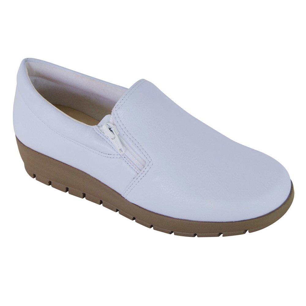 Sapato Conforto Malu Super Comfort Judite Feminino - Branco Menor preço em Sapato Conforto Malu Super Comfort Judite Feminino - Branco
