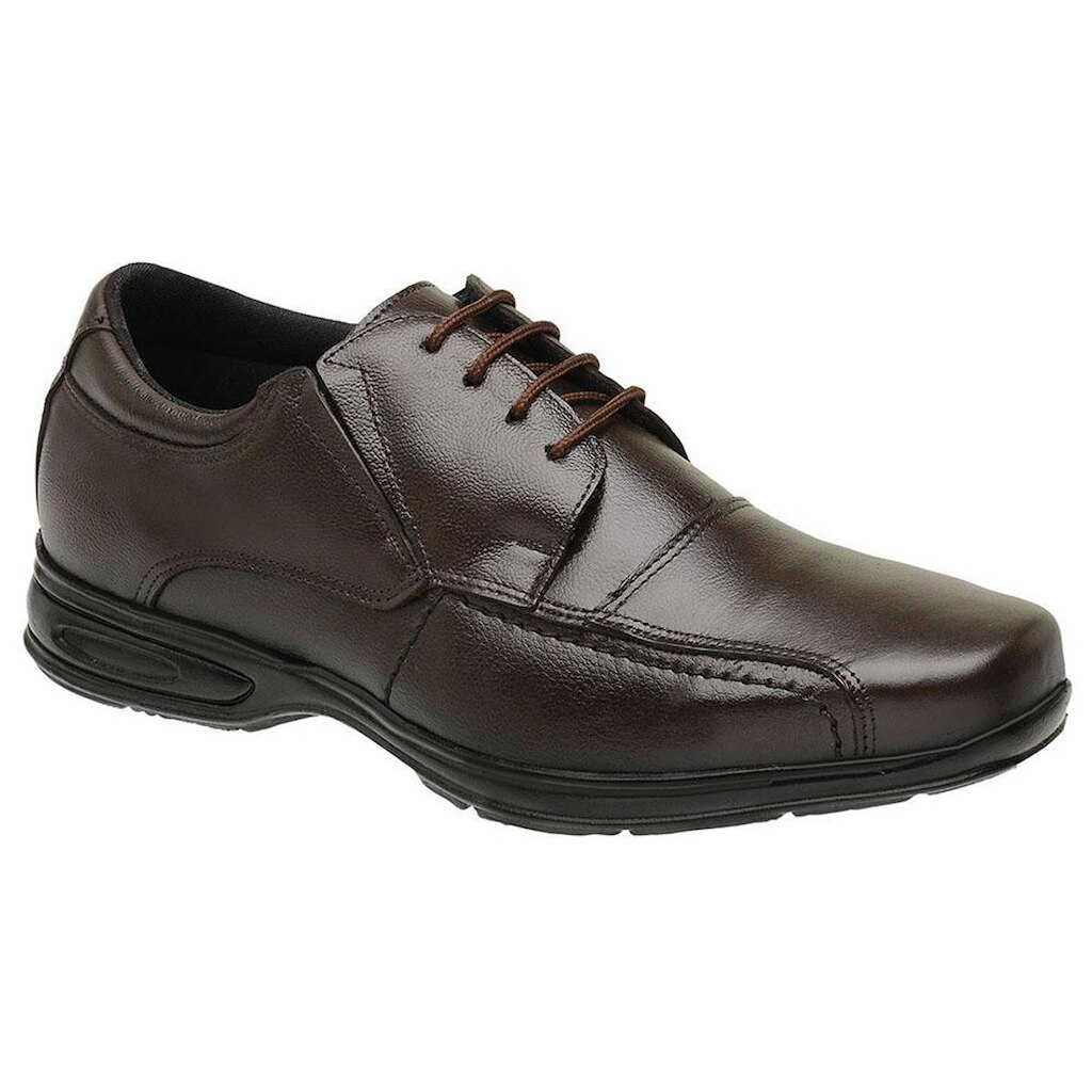 Sapato Couro Confort Anti-Stress Confortável 5070 Cafe