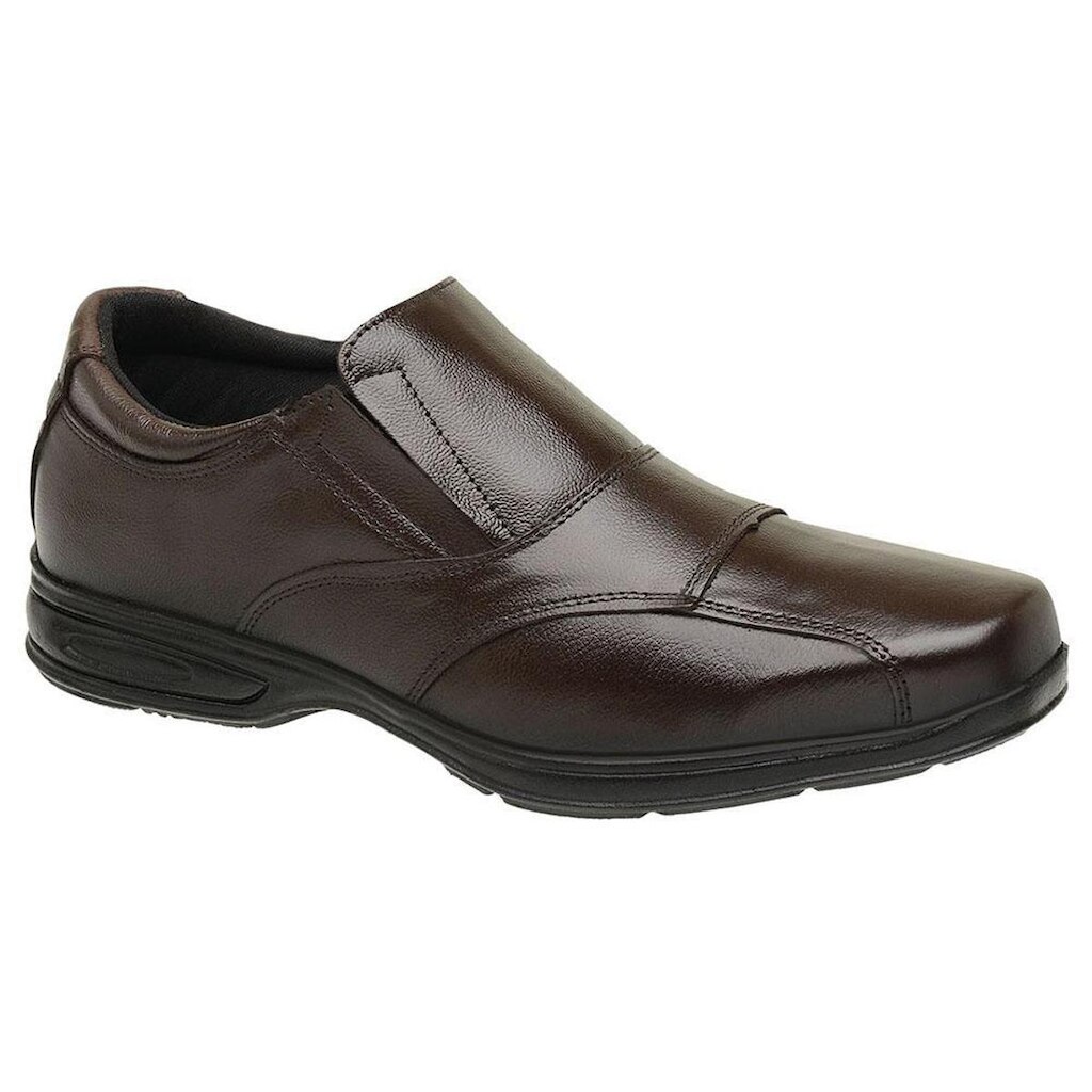 Sapato Couro Confort Anti-Stress Confortável 5080 Cafe