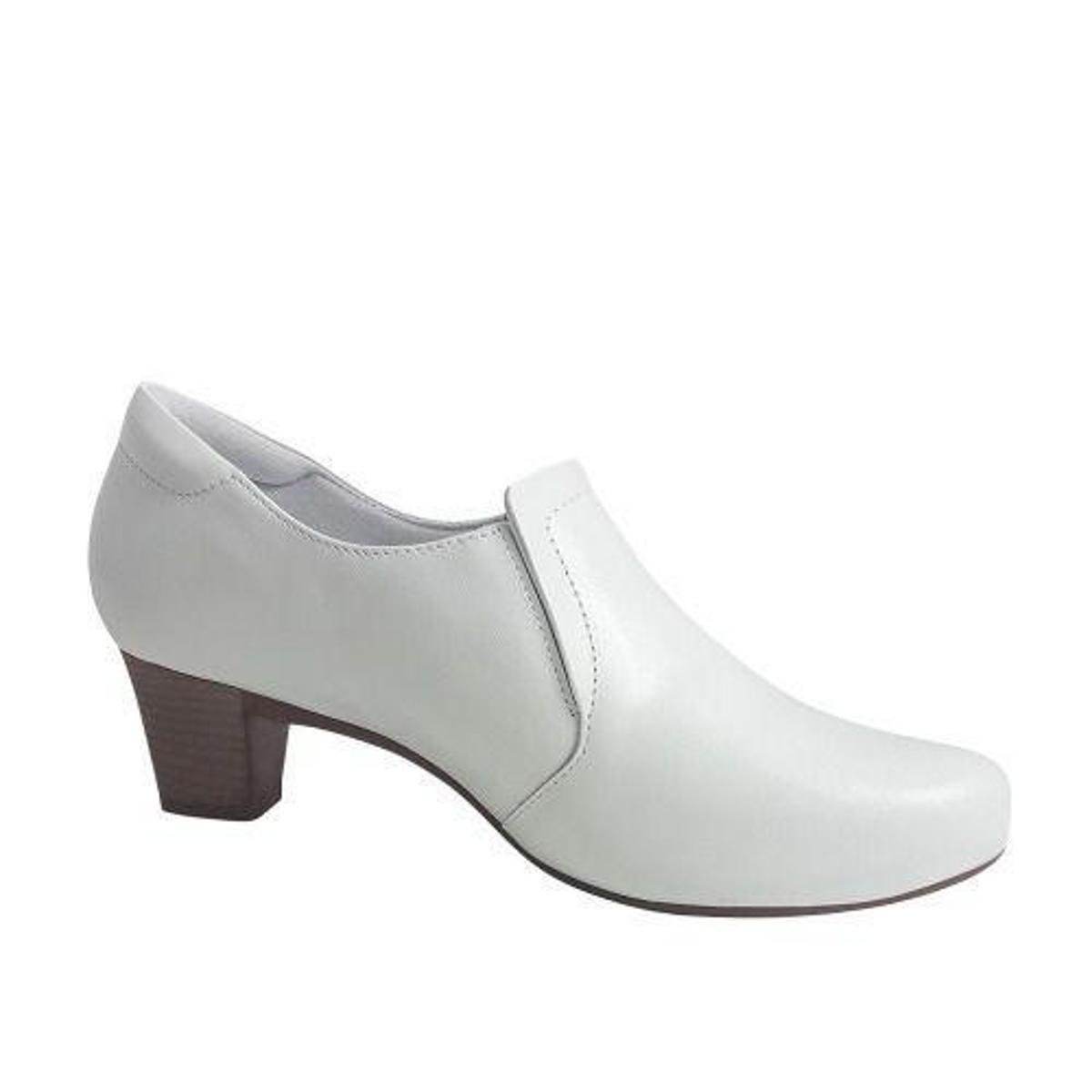 sapato branco couro feminino