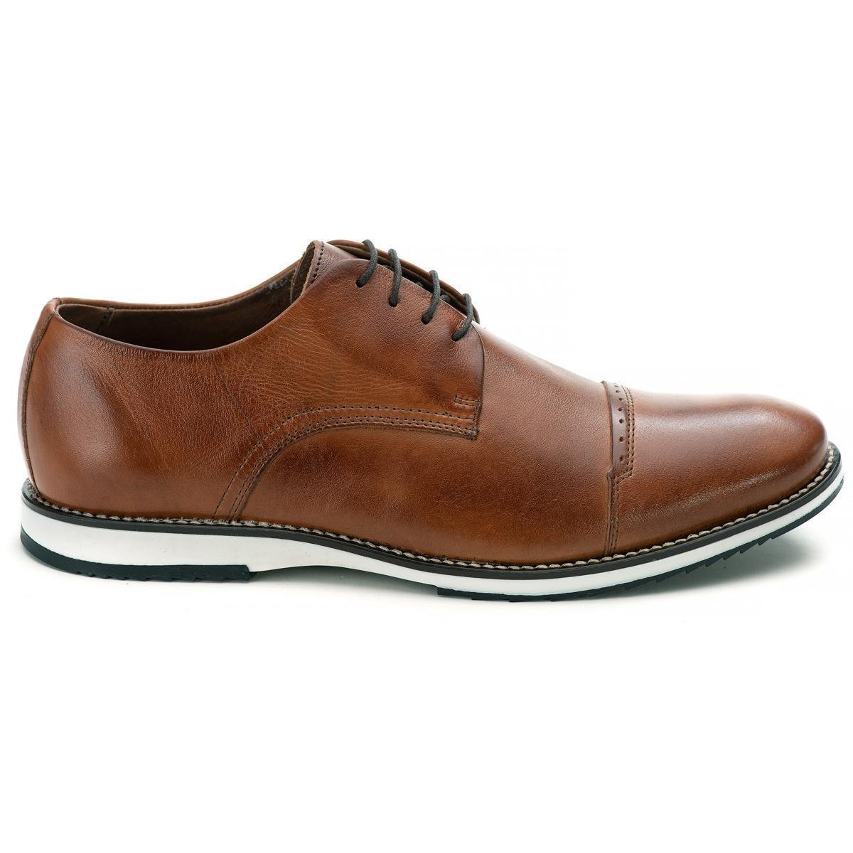 Sapato de Couro Oxford Brogue Premium Confortável Masculino - Marrom Claro é ruim? Sapato de Couro Oxford Brogue Premium Confortável Masculino - Marrom Claro é boa?