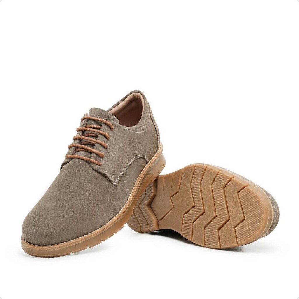 Sapato Derby Casual em Couro Camurça Legítimo
