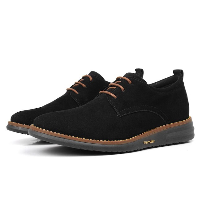 Sapato Derby Masculino Couro Sintético Camurça Ranster Preto