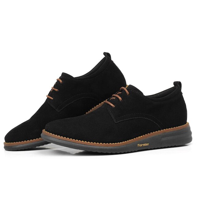 Sapato Derby Masculino Couro Sintético Camurça Ranster Preto