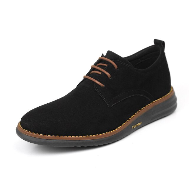 Sapato Derby Masculino Couro Sintético Camurça Ranster Preto