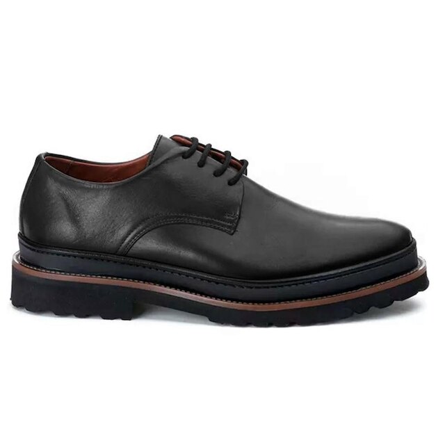 Sapato Derby Premium de Luxo Tratorado Couro Nobre Legítimo