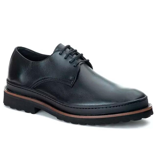 Sapato Derby Premium de Luxo Tratorado Couro Nobre Legítimo