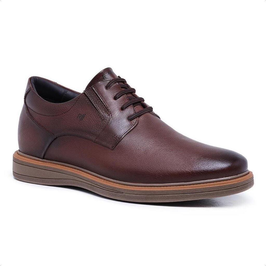 Sapato Derby Rafarillo Masculino Couro Marrom Sola Aumenta Altura 99051_12M