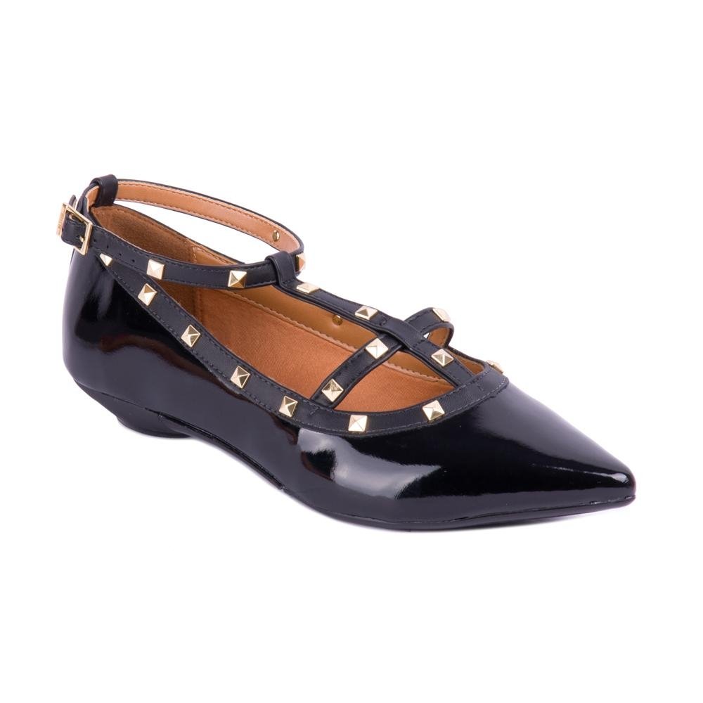 sapato preto fechado vizzano